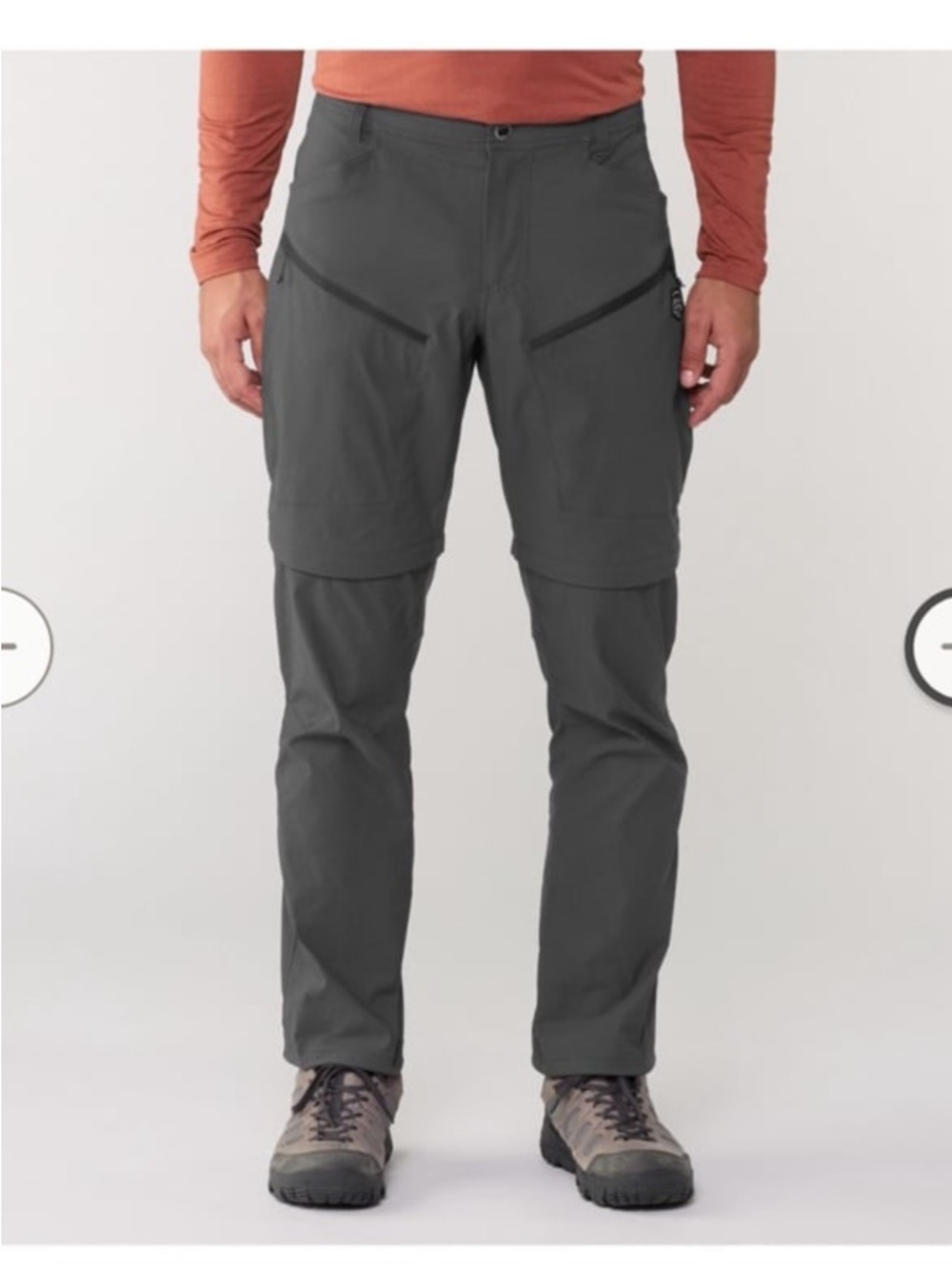 KUHL Renegade Convertible Pants Mens 34x30 Charcoal Gray Zip Off Shorts 5173